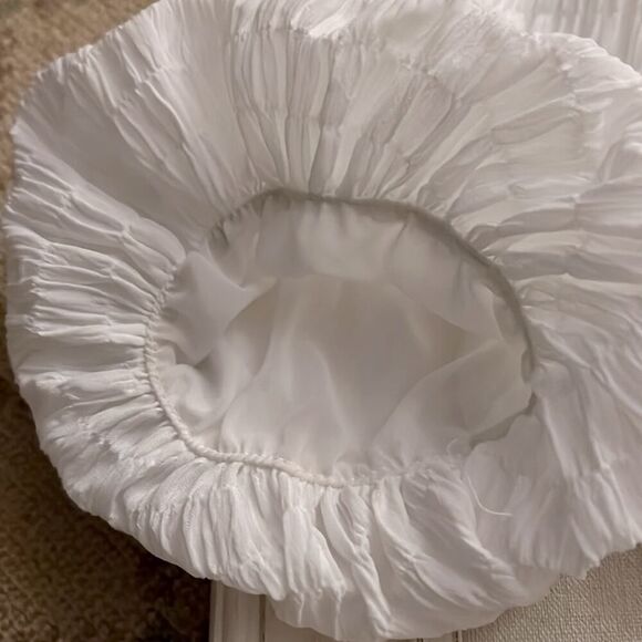 Idem Ditto white gauzy boho V neck with Puffed sleeves S - Picture 6 of 13